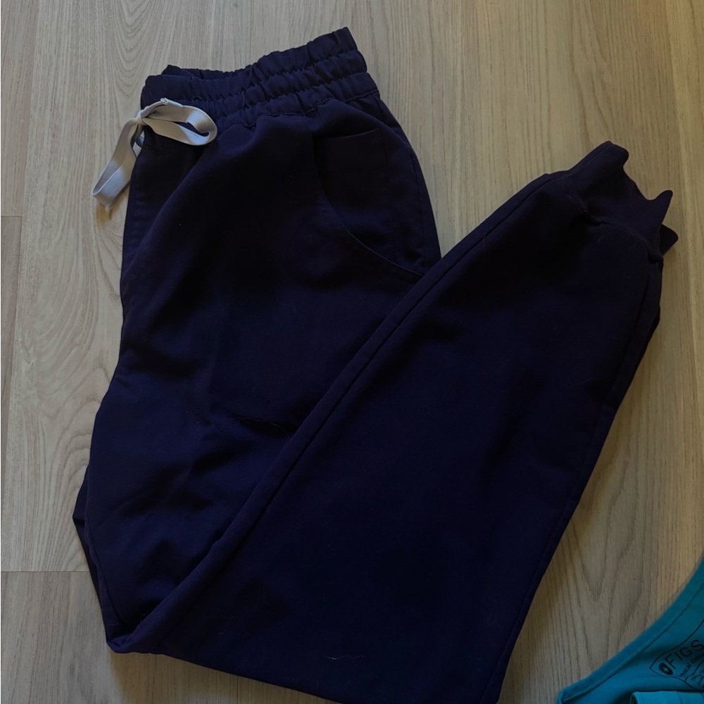 Figs - Purple Jam- Uman High Waist Jogger Scrubs